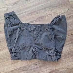 American Eagle Black Corduroy Cargo Pant Size 0